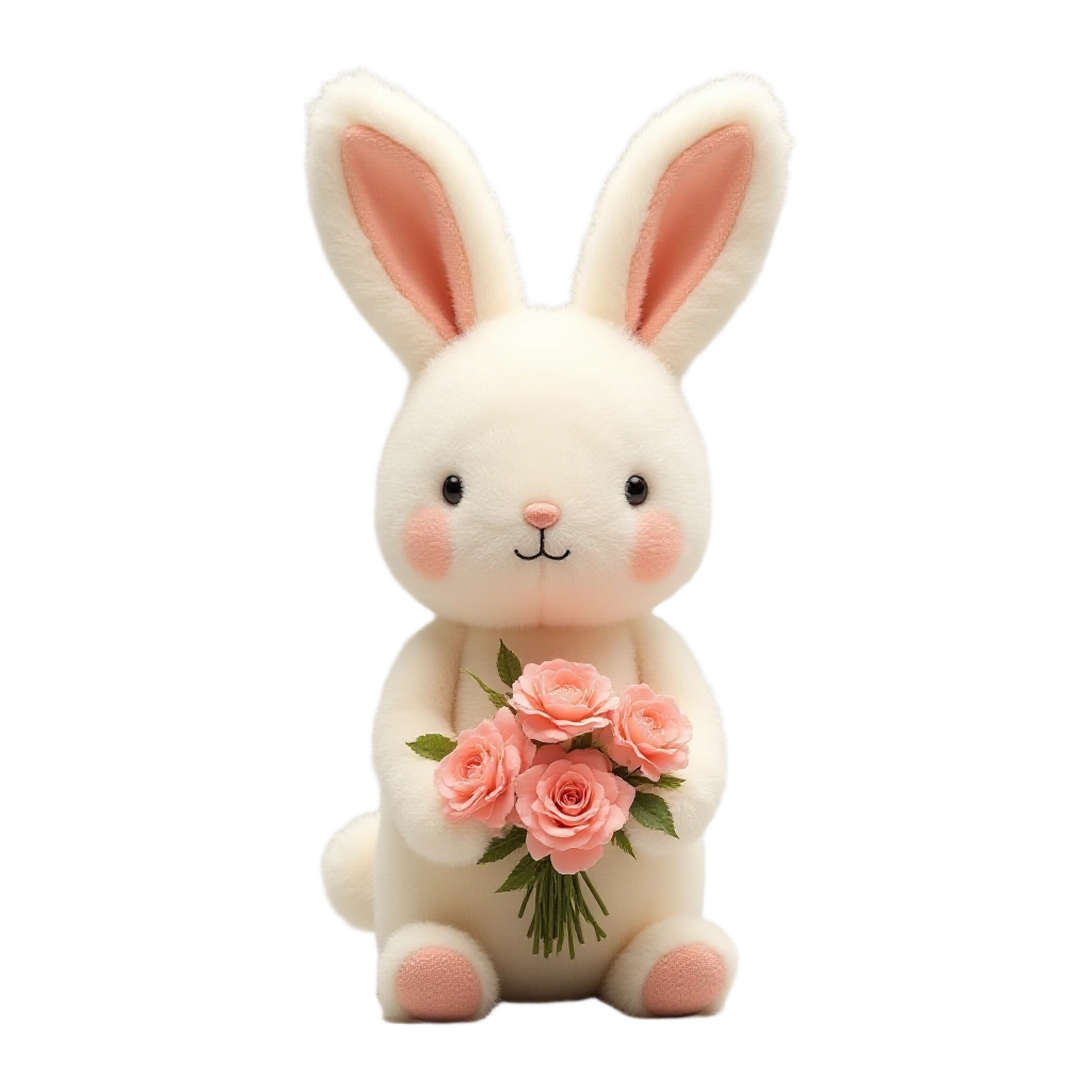 Adorable Bunny with Roses